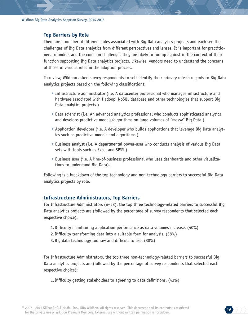 Wikibon Big Data Analytics Adoption Survey, page 16