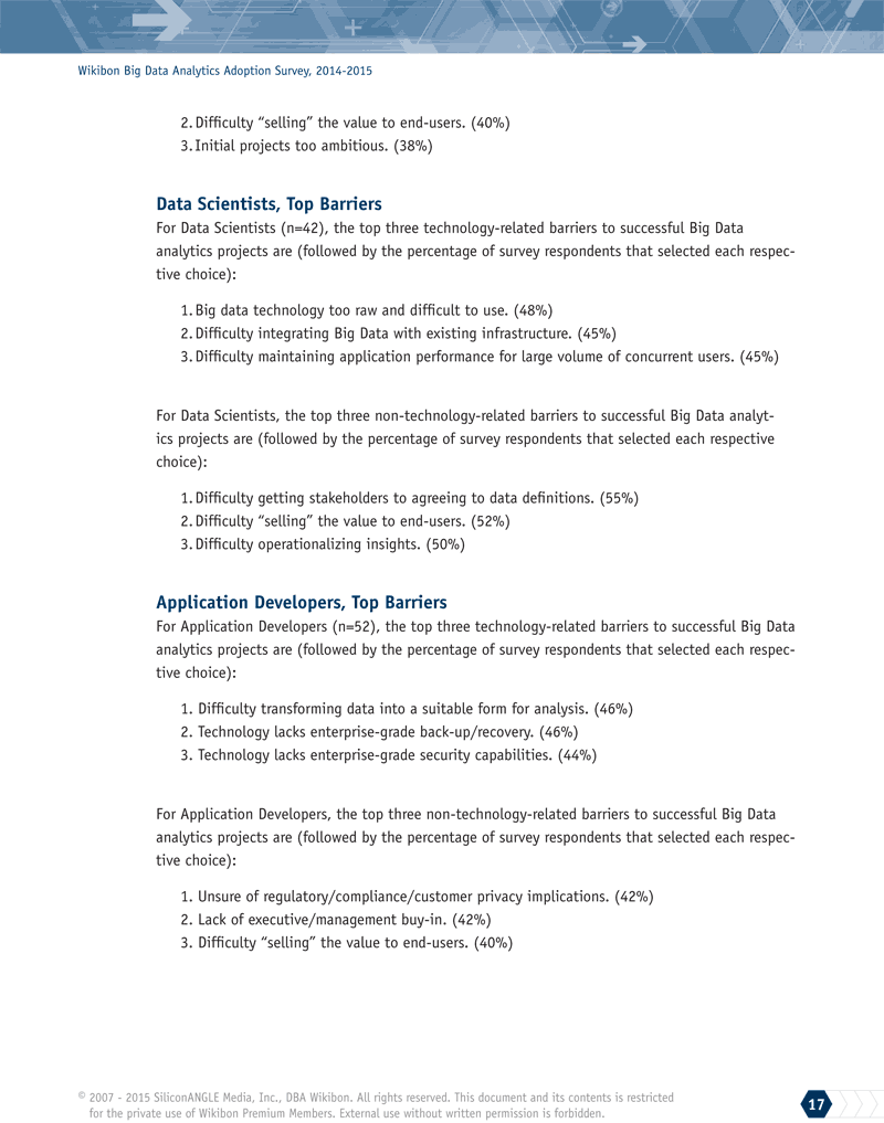 Wikibon Big Data Analytics Adoption Survey, page 17