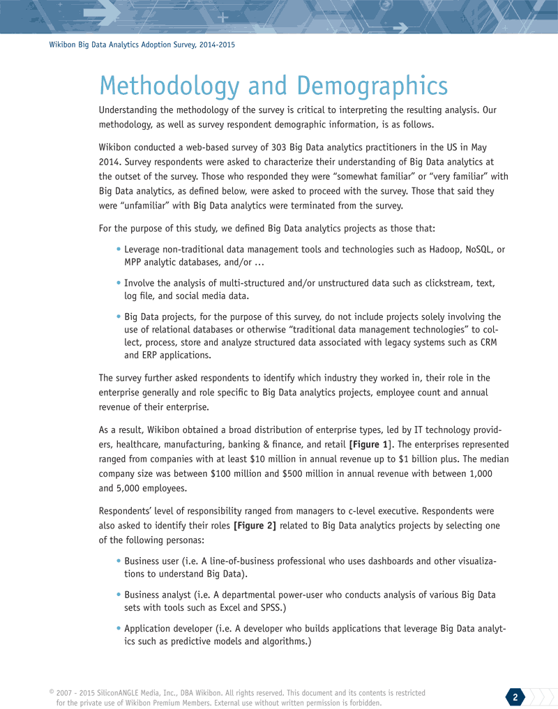 Wikibon Big Data Analytics Adoption Survey, Methodology & Demographics